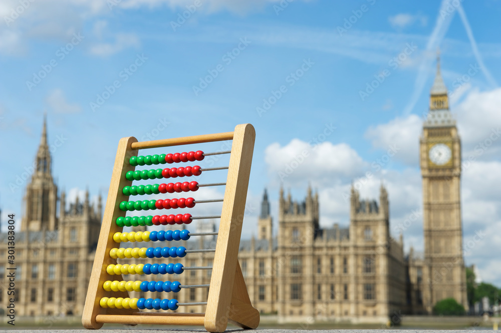 © PeskyMonkey - Abacus representing election votes for British political parties in front of the Houses of Parliament in London, UK © PeskyMonkey - Abacus representing election votes for British political parties in front of the Houses of Parliament in London, UK