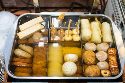 Oden Japanese hot pot dish Japan food on the international chain of convenience stores at taiwan photo