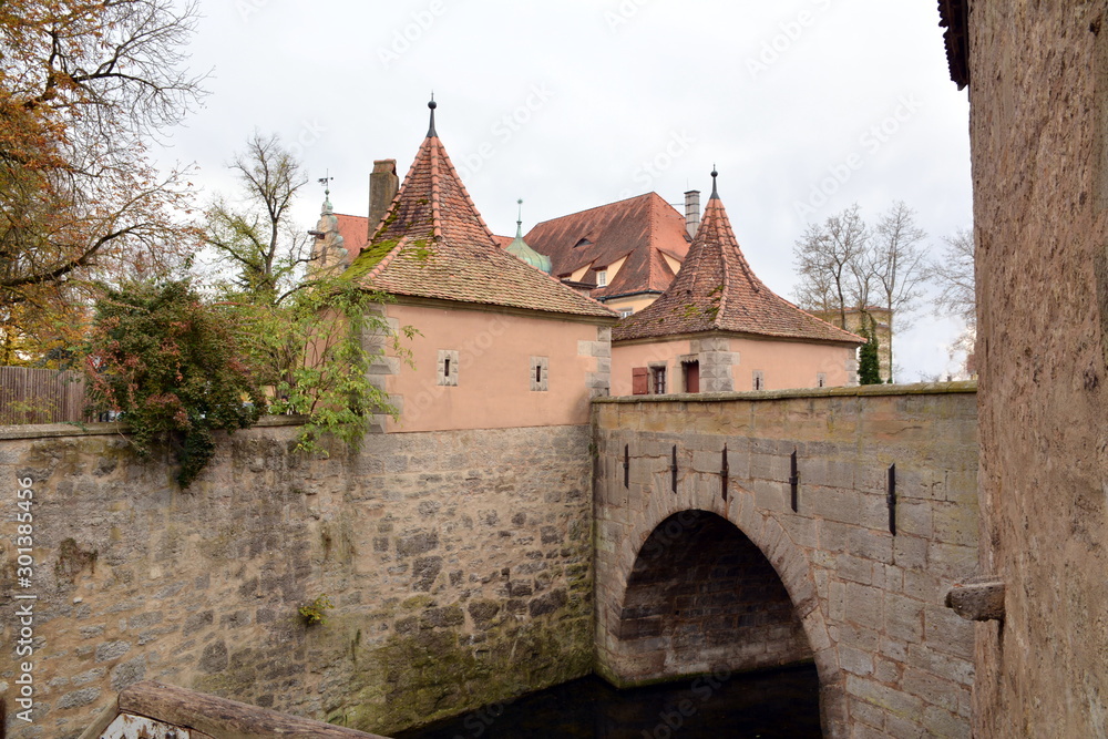 Festung der historischen Stadt Rothenburg ob der Tauber, Bayern