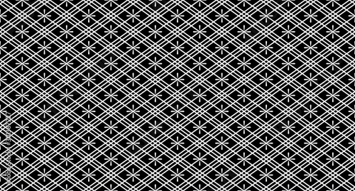 Hishi Japanese Diamond Decorative Pattern In Black And White Color photo