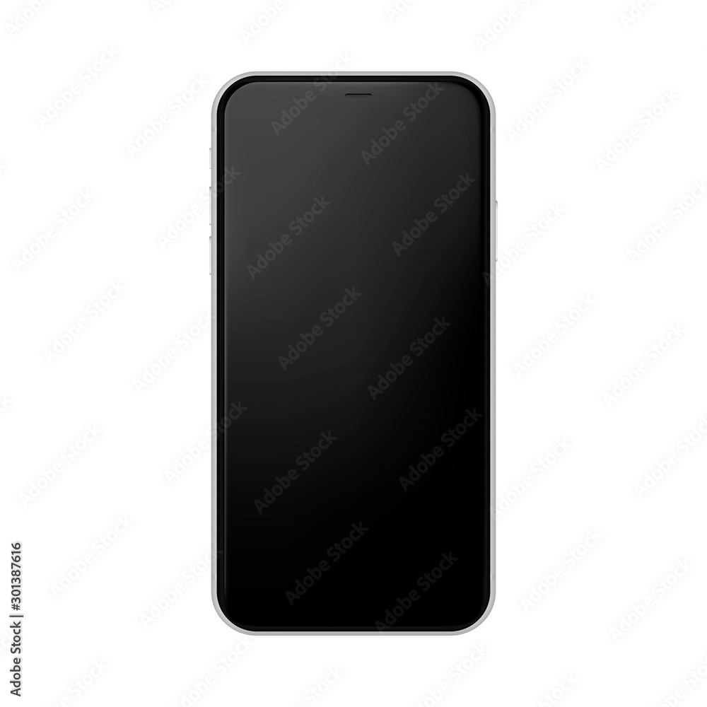 Smartphone with blank display isolated on white background. Vector illustration Smartphone with blank display isolated on white background. Vector illustration