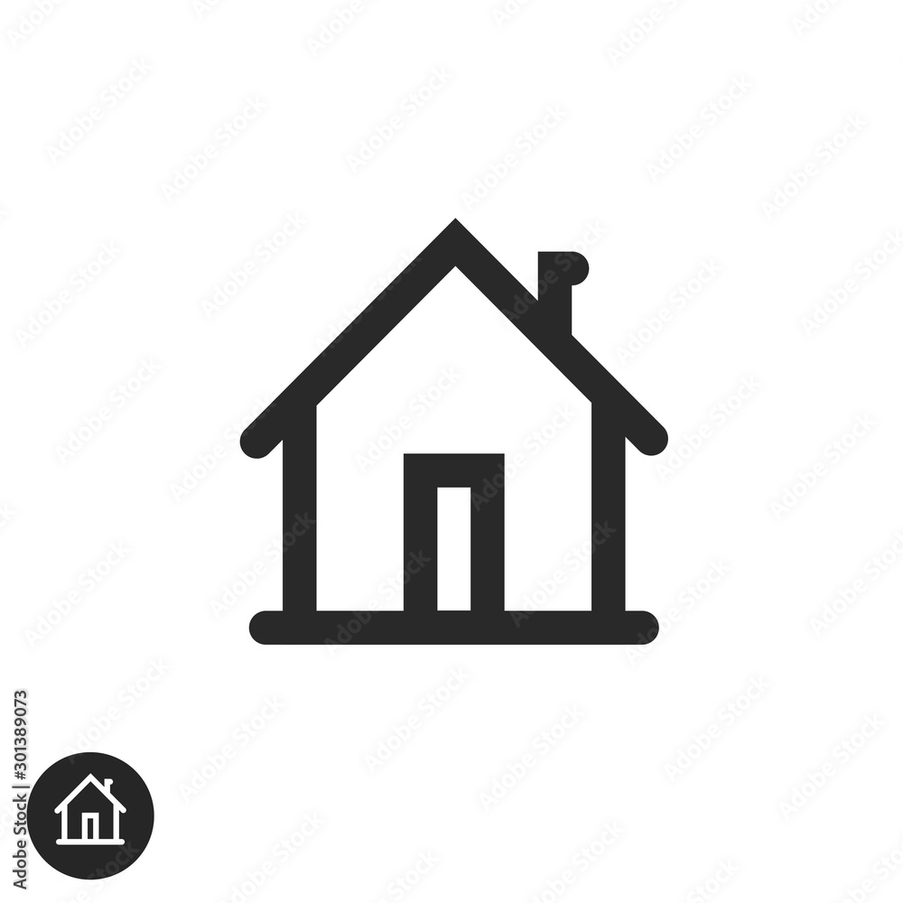 Home icon vector isolated, line outline art black and white house shape pictogram or silhouette symbol modern design clipart Home icon vector isolated, line outline art black and white house shape pictogram or silhouette symbol modern design clipart
