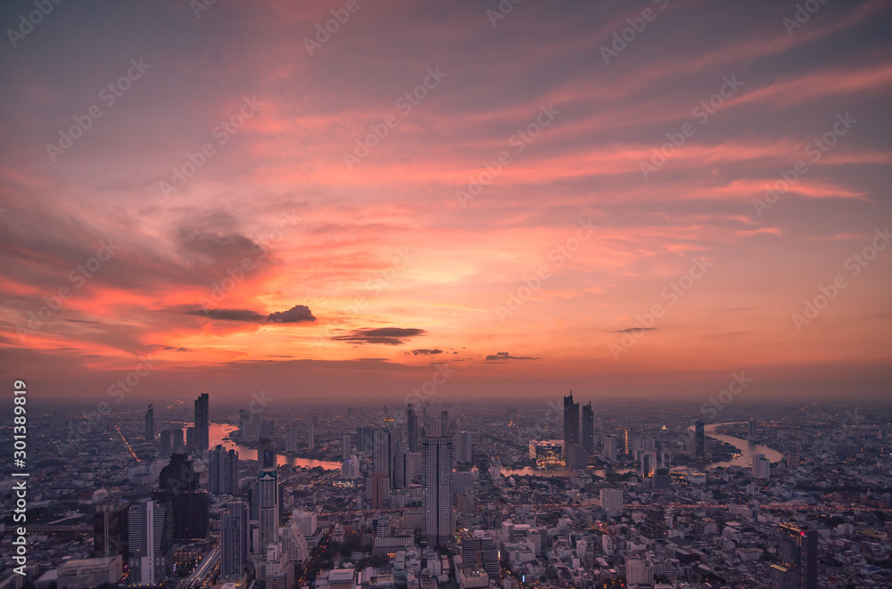 Bangkok city Aerial view