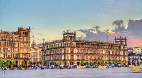 Municipal Palace of Mexico City at sunset photo