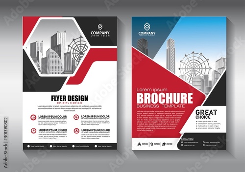 Business abstract vector template. Brochure design, cover modern layout, annual report, poster, flyer in A4 with colorful triangles, geometric shapes for tech, science, market with light background