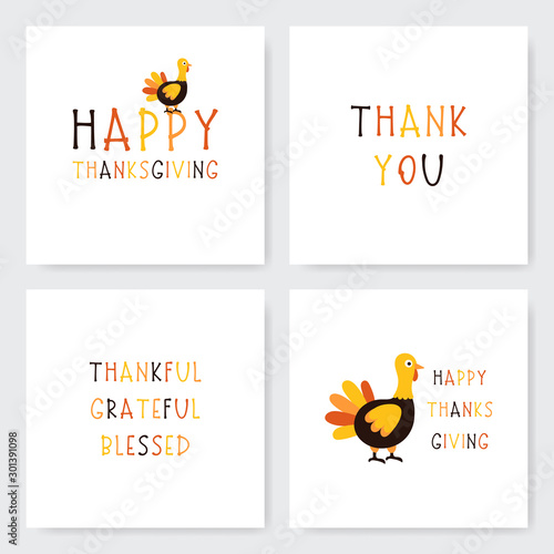 Set of Thanksgiving cards.