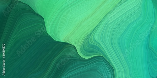abstract colorful waves motion. can be used as wallpaper, background graphic or texture. graphic illustration with medium sea green, teal green and sea green colors