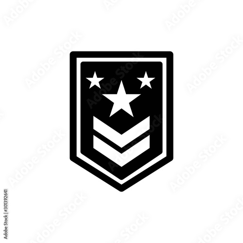 Military rank vector icon, army badge symbol. Simple, flat design for web or mobile app