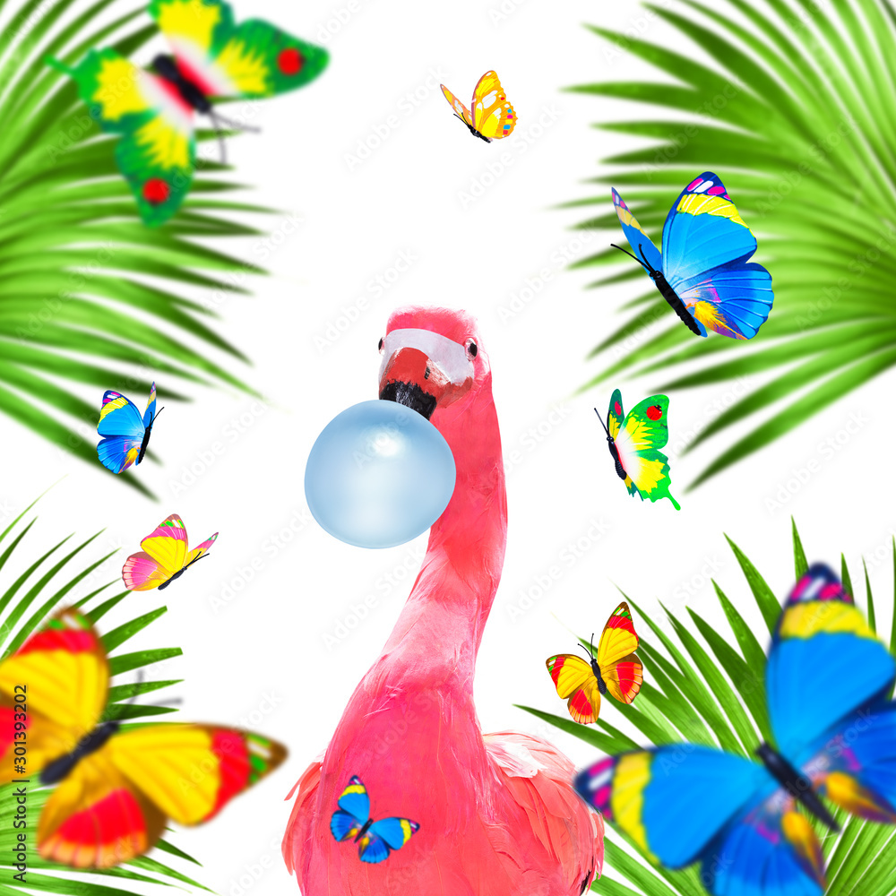 summer paradise vacation flamingo