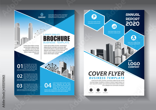 Business abstract vector template. Brochure design, cover modern layout, annual report, poster, flyer in A4 with colorful triangles, geometric shapes for tech, science, market with light background