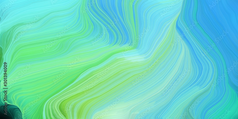 abstract design swirl waves. can be used as wallpaper, background graphic or texture. graphic illustration with medium aqua marine, medium turquoise and pastel green colors