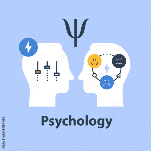 Positive psychology concept, psychological test, control feelings, mood swing