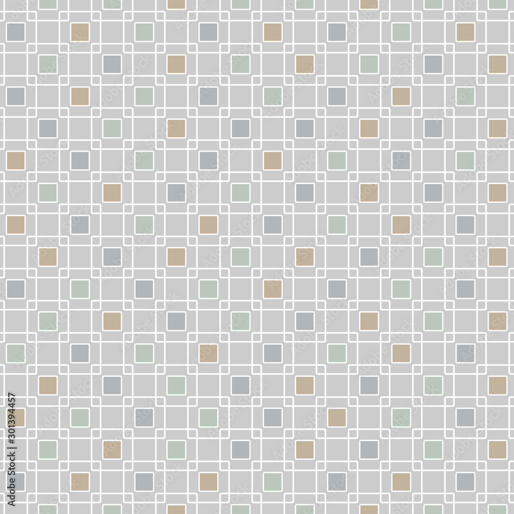 Vector Geometric Squares Grid in Yellow Gray White. and Green Seamless Repeat Pattern. Background for textiles, cards, manufacturing, wallpapers, print, gift wrap and scrapbooking. Vector Geometric Squares Grid in Yellow Gray White. and Green Seamless Repeat Pattern. Background for textiles, cards, manufacturing, wallpapers, print, gift wrap and scrapbooking.