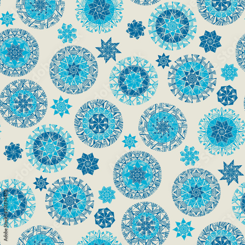 Classic blue color snowflak...
