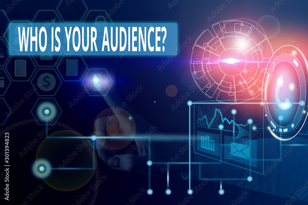 Text sign showing Who Is Your Audience Question. Business photo showcasing who is watching or listening to it Picture photo system network scheme modern technology smart device Text sign showing Who Is Your Audience Question. Business photo showcasing who is watching or listening to it Picture photo system network scheme modern technology smart device