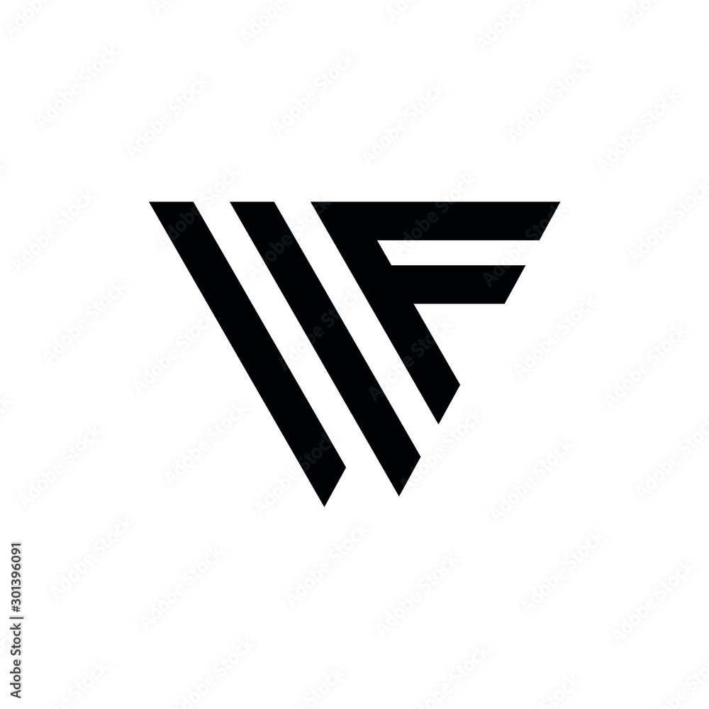 Black Letter F Line Style Logo Template. - Vector Black Letter F Line Style Logo Template. - Vector