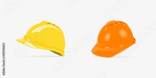 Safety Helmet Construction 3D Logo. Safety Helmet Vector