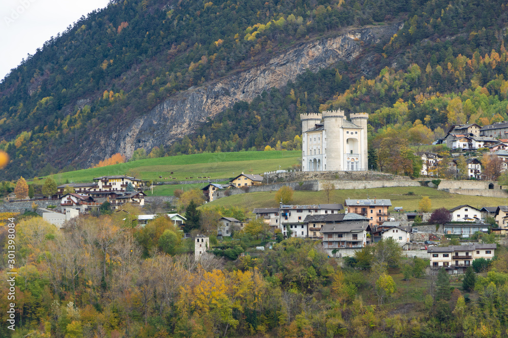 Autumn Foliage Mountain Landscape Nature Trees Travel Aosta Valley Italy