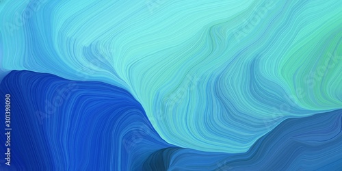 abstract fractal swirl waves. can be used as wallpaper, background graphic or texture. graphic illustration with medium turquoise, strong blue and steel blue colors photo