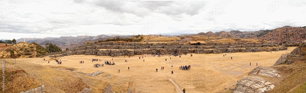 Aerial view of the Sacred Valley in Sacsayhuaman, Peru Aerial view of the Sacred Valley in Sacsayhuaman, Peru