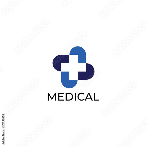 Medical pharmacy logo design template.