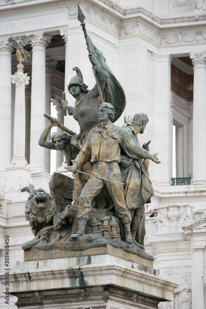 detail of the altar of the fatherland in piazza venezia in rome 