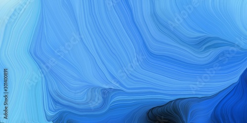 abstract colorful swirl motion. can be used as wallpaper, background graphic or texture. graphic illustration with corn flower blue, very dark blue and strong blue colors © Eigens