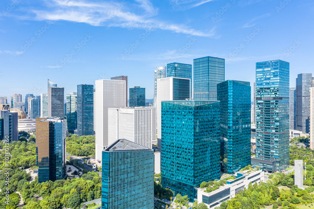 city skyline in hangzhou china