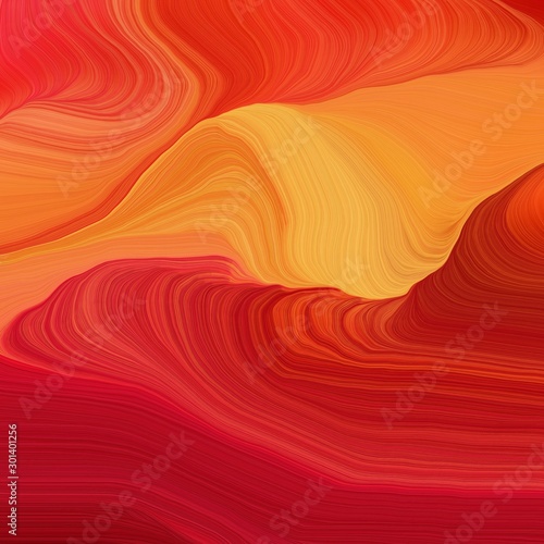 square graphic illustration with firebrick, pastel orange and tomato colors. abstract design swirl waves. can be used as wallpaper, background graphic or texture