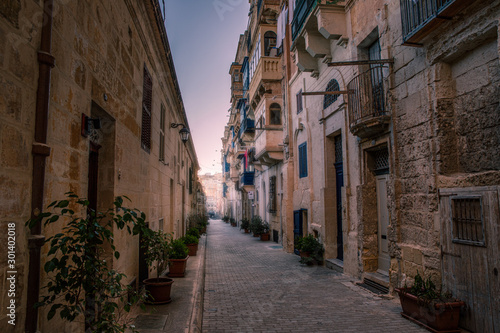 narrow street in old town Valletta © justas