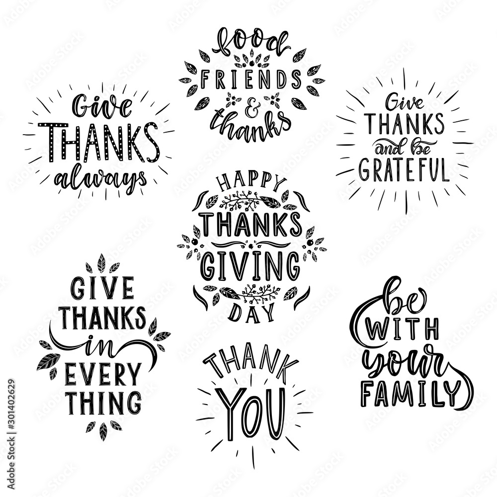 Happy thanksgiving day set. Happy thanksgiving day set.