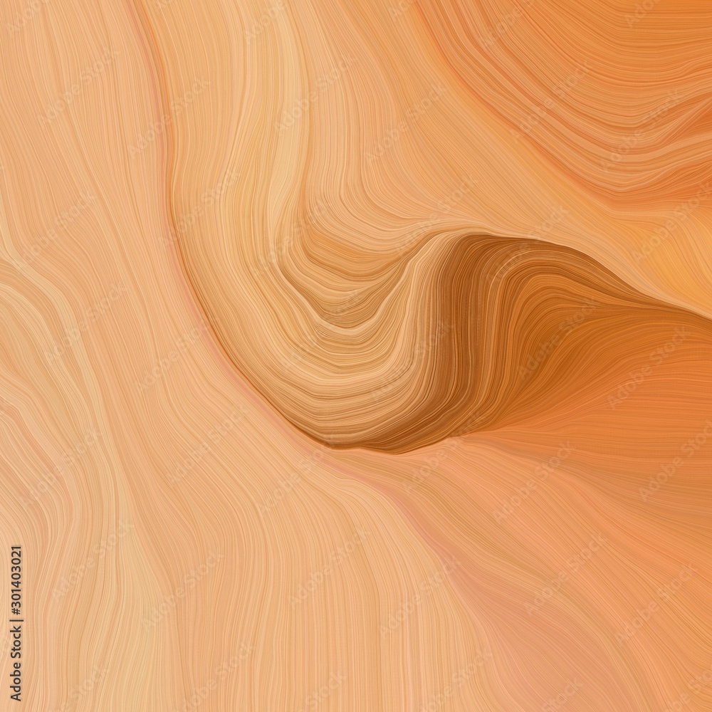 Fototapeta premium quadratic graphic illustration with dark salmon, sandy brown and coffee colors. abstract fractal swirl motion waves. can be used as wallpaper, background graphic or texture