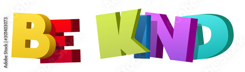 Colorful illustration of "Be kind" text