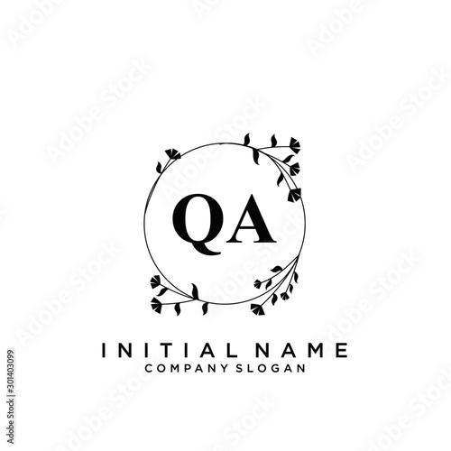 Letter QA Beauty Logo Template Vector