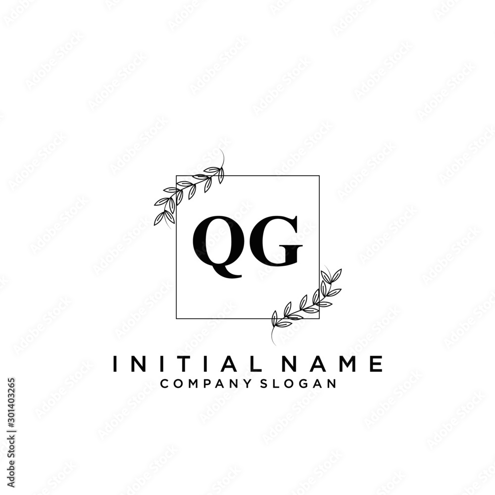 Letter QG Beauty Logo Template Vector Letter QG Beauty Logo Template Vector