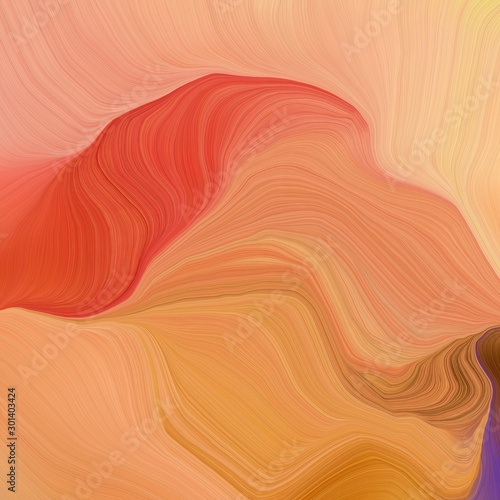 quadratic graphic illustration with sandy brown, firebrick and khaki colors. abstract fractal swirl waves. can be used as wallpaper, background graphic or texture