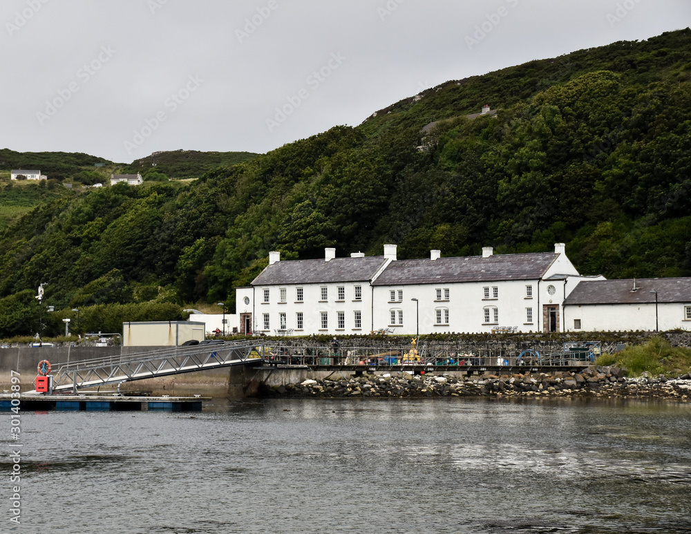 Small village in the port of Rathlin Island