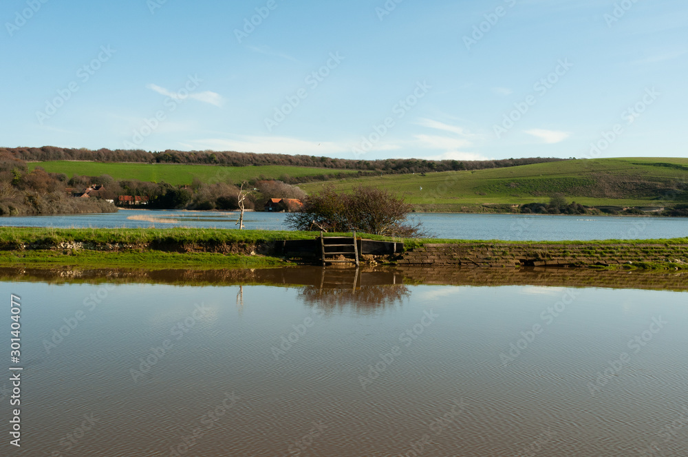 Cuckmere Haven Flooded with blue sky