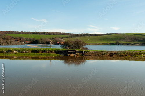 Cuckmere Haven Flooded with blue sky