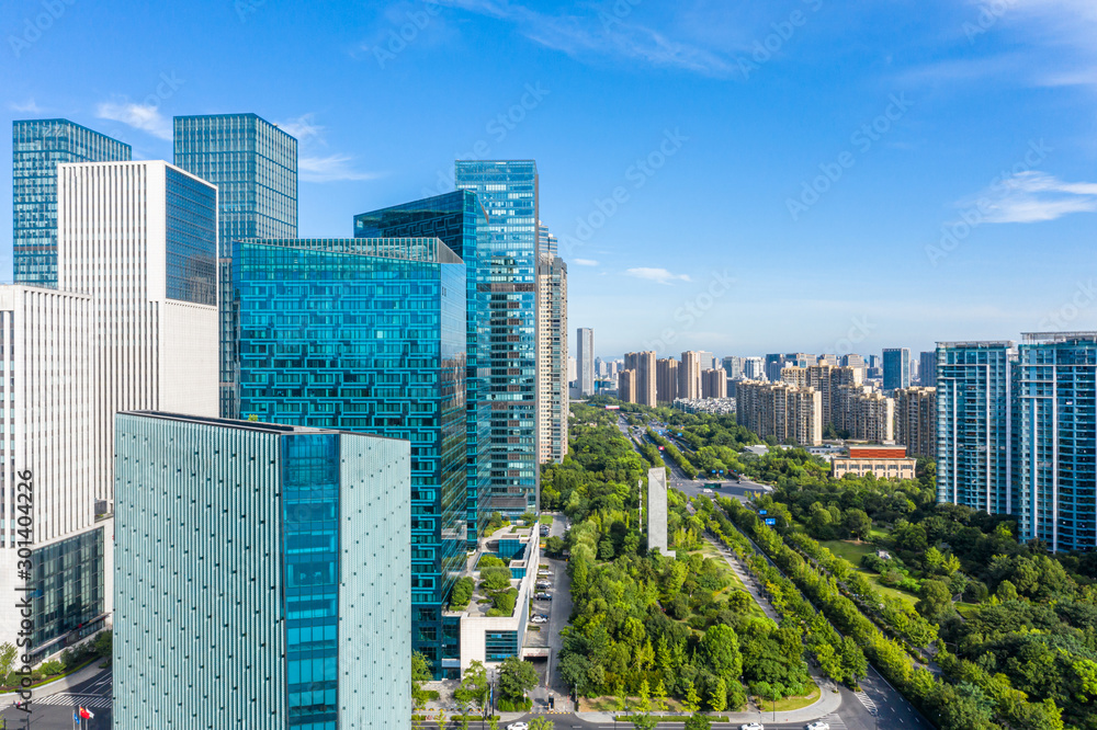 Obraz premium city skyline in hangzhou china