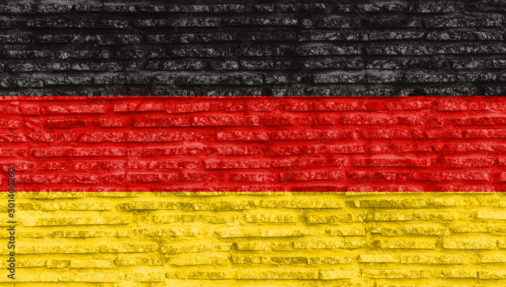 Colorful painted national flag of Germany on old brick wall. Illustration. Colorful painted national flag of Germany on old brick wall. Illustration.