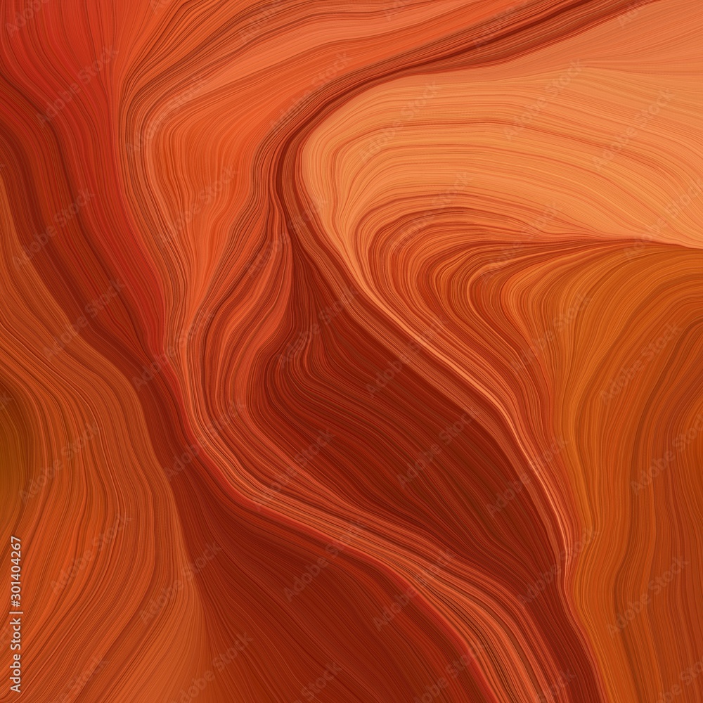 quadratic graphic illustration with firebrick, saddle brown and coral colors. abstract design swirl waves. can be used as wallpaper, background graphic or texture