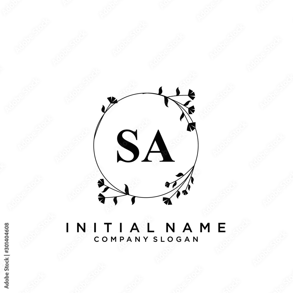 Letter SA Beauty Logo Template Vector Letter SA Beauty Logo Template Vector