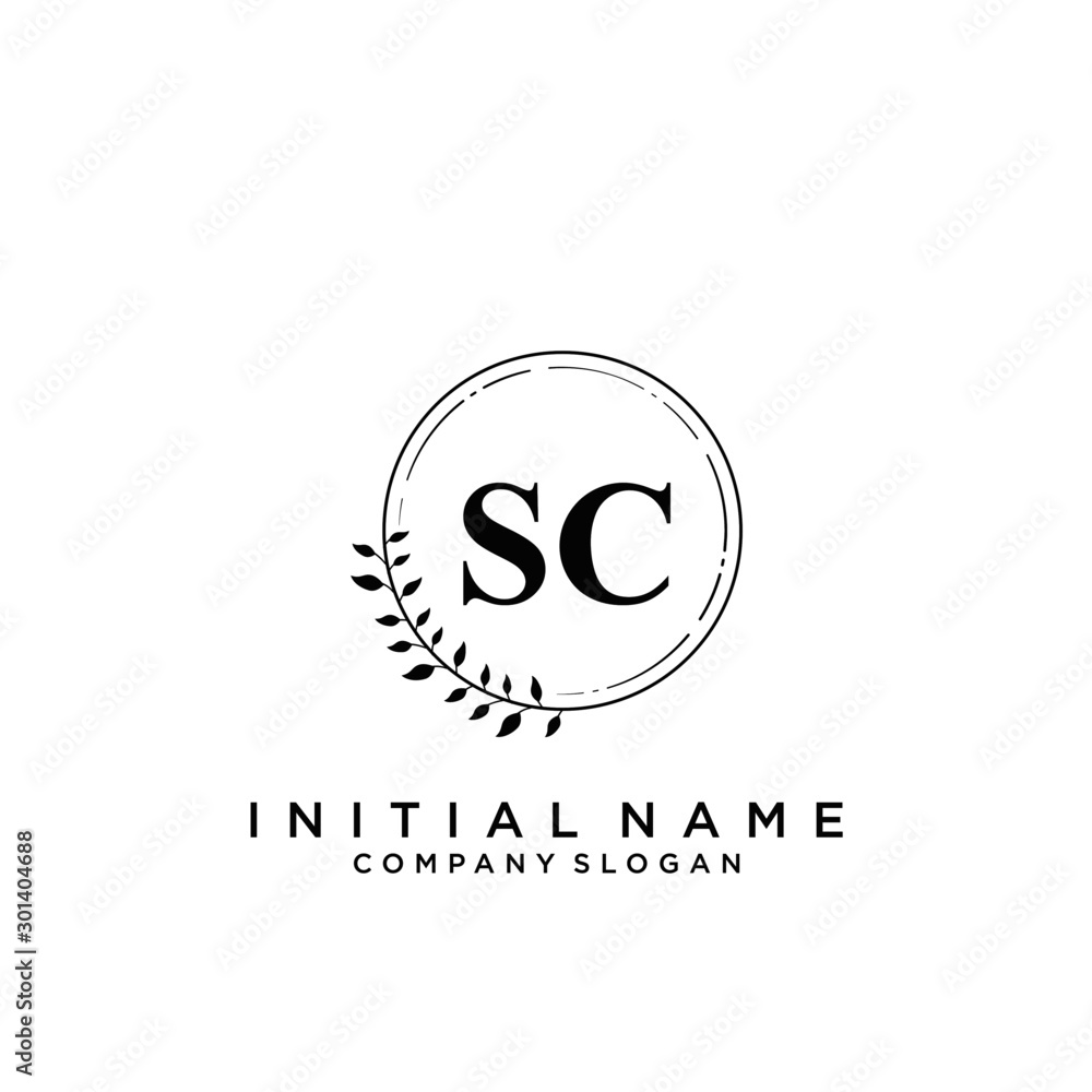 Letter SC Beauty Logo Template Vector Letter SC Beauty Logo Template Vector