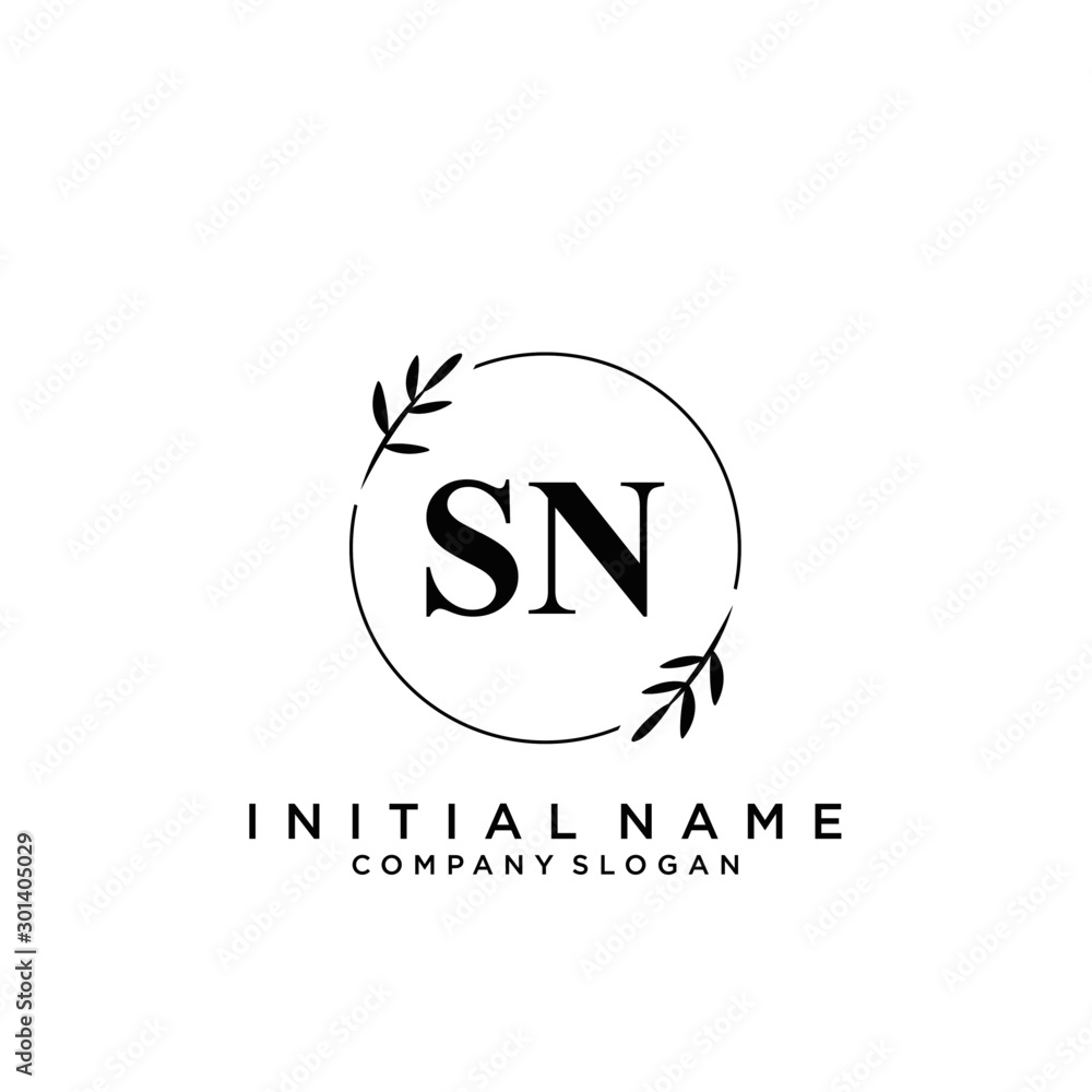 Letter SN Beauty Logo Template Vector