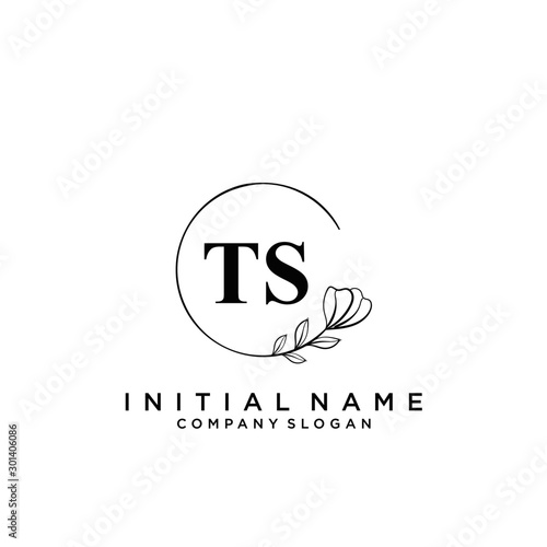 Letter TS Beauty Logo Template Vector