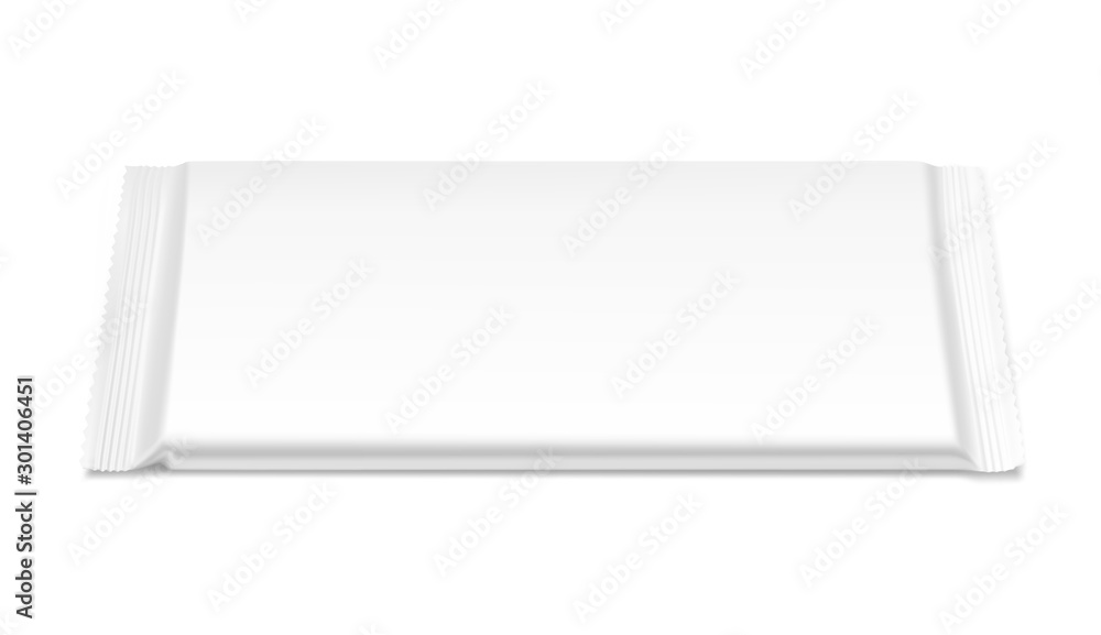 Blank flow pack isolated on white background. Realistick vector illustration. Template ready for your desing. It can be use for presentation packaging, promo, adv and etc. EPS10. Blank flow pack isolated on white background. Realistick vector illustration. Template ready for your desing. It can be use for presentation packaging, promo, adv and etc. EPS10.