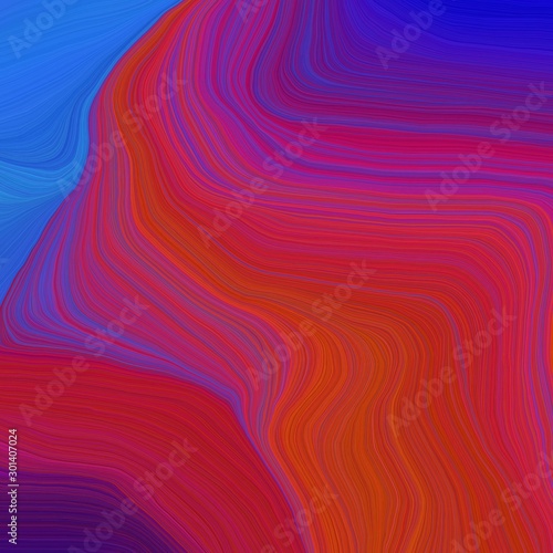 square graphic illustration with firebrick, strong blue and purple colors. abstract fractal swirl motion waves. can be used as wallpaper, background graphic or texture