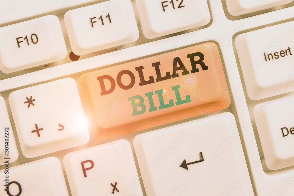 Text sign showing Dollar Bill. Business photo showcasing a piece of paper money worth one dollar Federal Reserve note