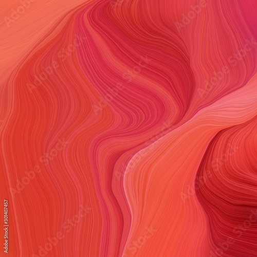 quadratic graphic illustration with moderate red, salmon and maroon colors. abstract design swirl waves. can be used as wallpaper, background graphic or texture